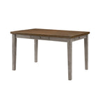 36 Inch Counter Height Table, 6 Seater, 4 Drawers, Cherry Brown, Gray