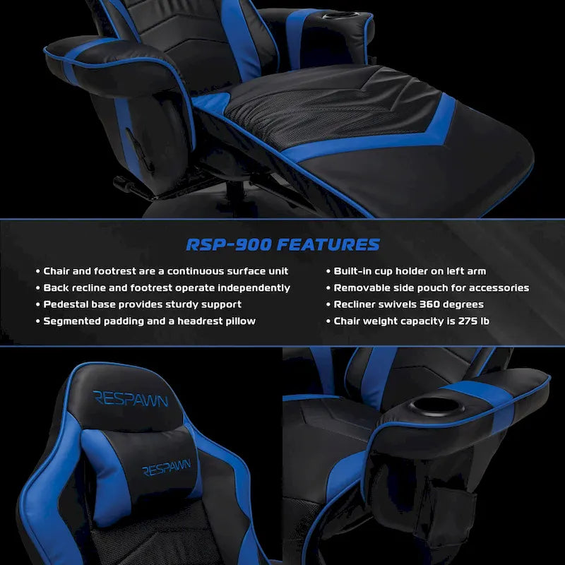Gaming Recliner - Reclining Gaming Chair with Footrest, Gaming Chair Recliner