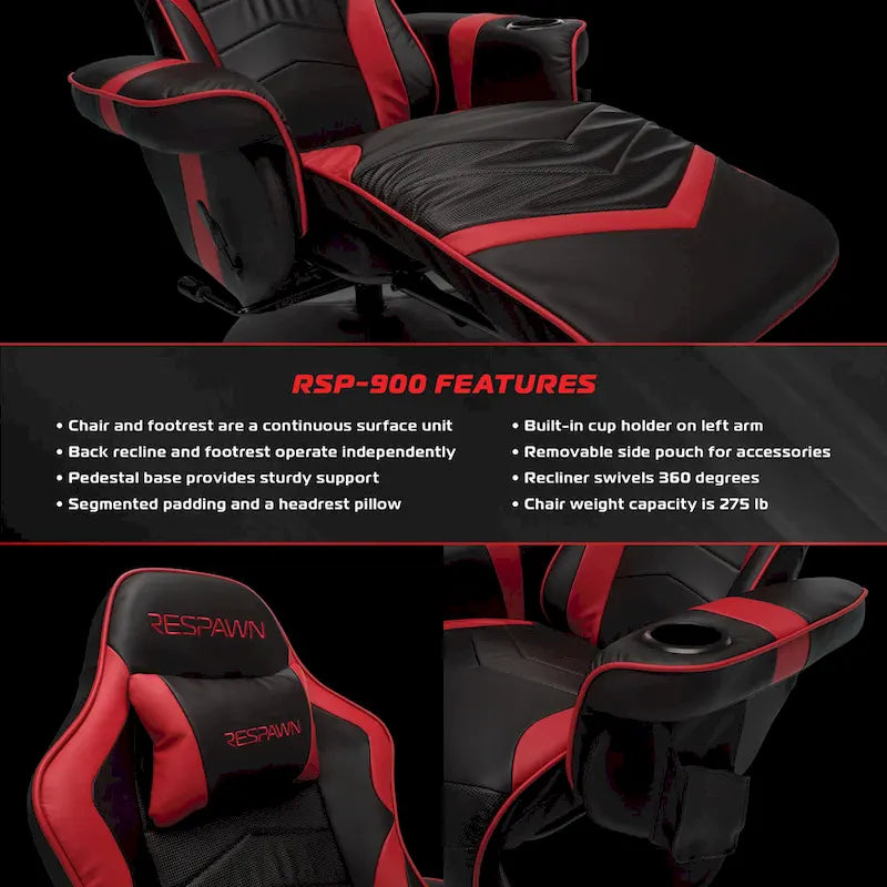 Gaming Recliner - Reclining Gaming Chair with Footrest, Gaming Chair Recliner
