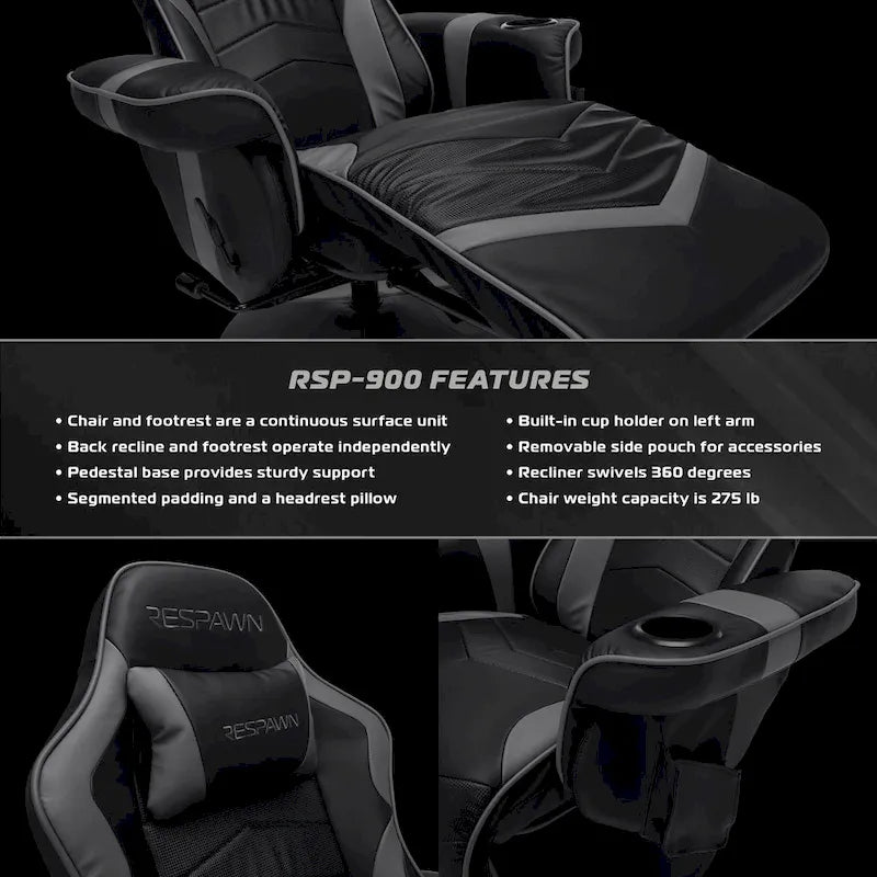 Gaming Recliner - Reclining Gaming Chair with Footrest, Gaming Chair Recliner