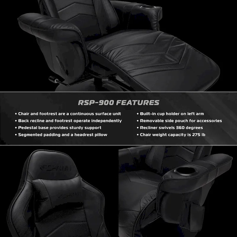 Gaming Recliner - Reclining Gaming Chair with Footrest, Gaming Chair Recliner