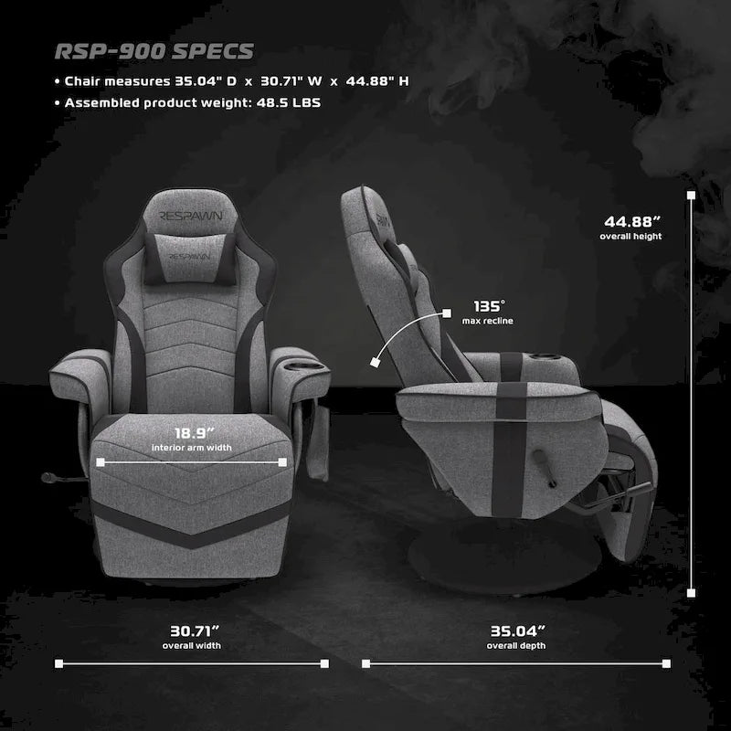 Gaming Recliner - Reclining Gaming Chair with Footrest, Gaming Chair Recliner