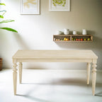 Urban Style Wired White Finish Wood Turned-Leg Dining Table