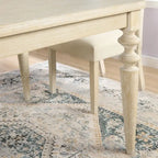 Urban Style Wired White Finish Wood Turned-Leg Dining Table