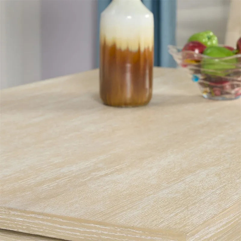 Urban Style Wired White Finish Wood Turned-Leg Dining Table