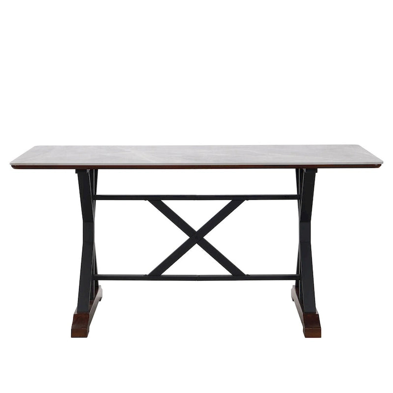 Sintered Stone Dining Table, 63 Modern Gray Rectangular Kitchen Dinner Table